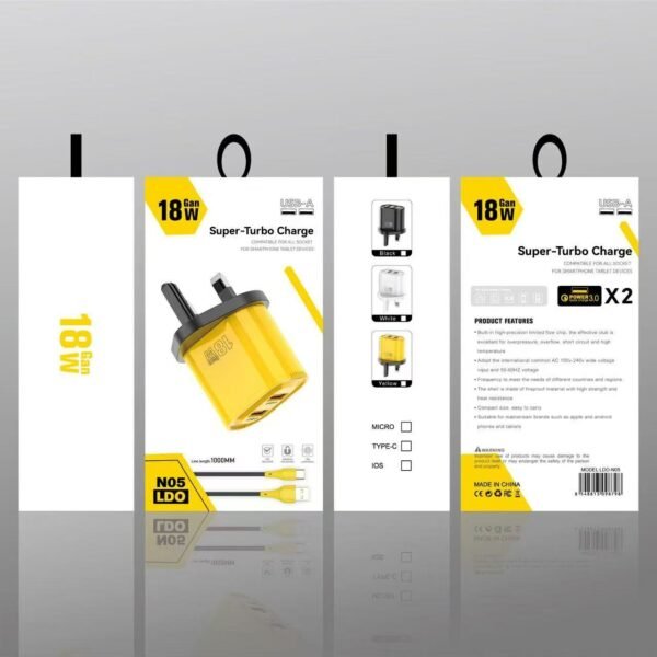Vortex 18W Smart Charger Set - UK Plug