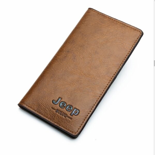 Jeep BULLO Khaki Suede Slim Wallet - 18×1×9cm