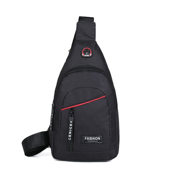 CENICEN Black Sporty Chest Bag - 30cm x 5.5cm x 17cm