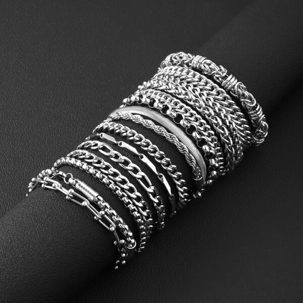 Titanium Steel Bracelet Set - 18×0.3cm Single