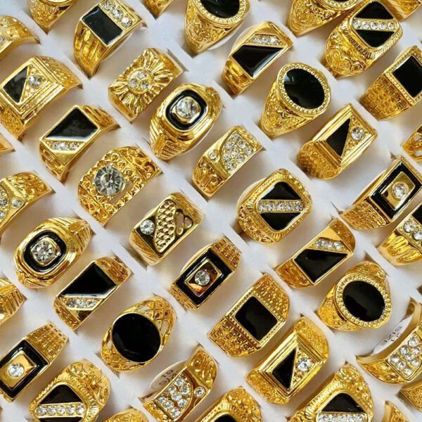Men's Gold Rings Size #18-#22 - Random Styles